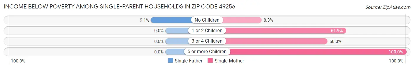 Income Below Poverty Among Single-Parent Households in Zip Code 49256