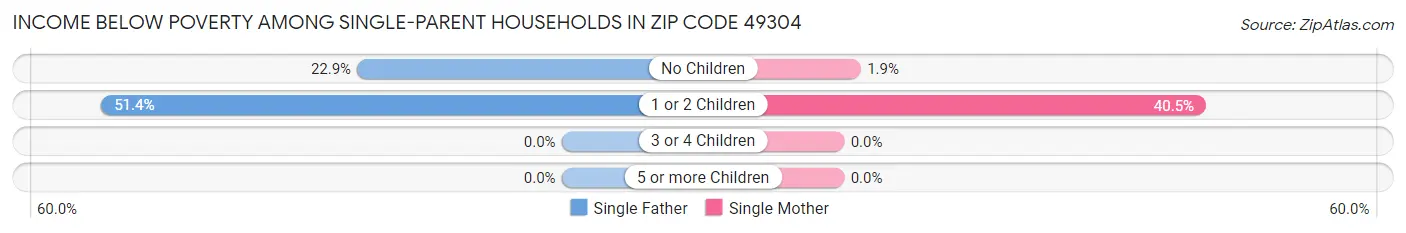 Income Below Poverty Among Single-Parent Households in Zip Code 49304