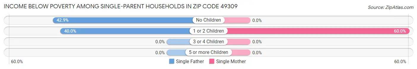 Income Below Poverty Among Single-Parent Households in Zip Code 49309