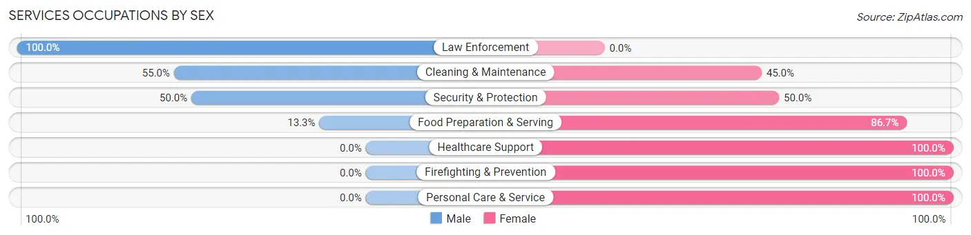 Services Occupations by Sex in Zip Code 49322