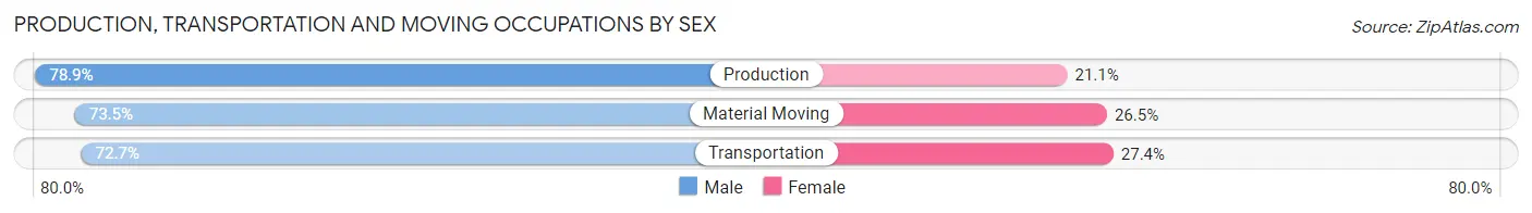 Production, Transportation and Moving Occupations by Sex in Zip Code 49323