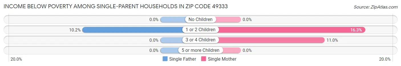 Income Below Poverty Among Single-Parent Households in Zip Code 49333