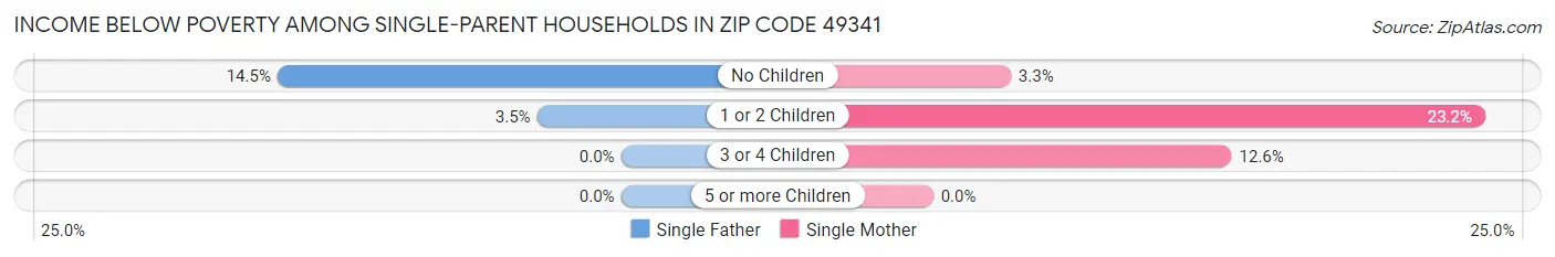 Income Below Poverty Among Single-Parent Households in Zip Code 49341