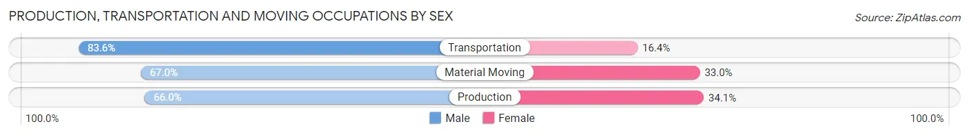 Production, Transportation and Moving Occupations by Sex in Zip Code 49348