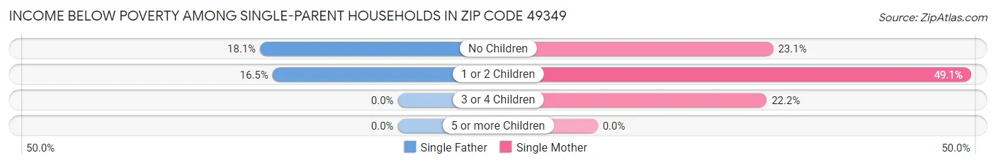 Income Below Poverty Among Single-Parent Households in Zip Code 49349