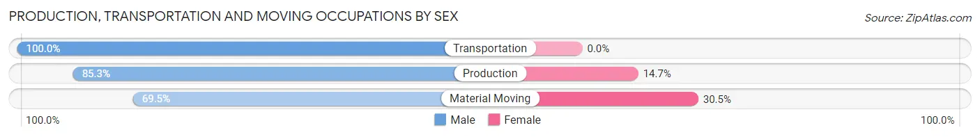 Production, Transportation and Moving Occupations by Sex in Zip Code 49410