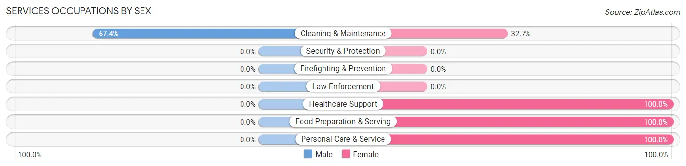 Services Occupations by Sex in Zip Code 49436