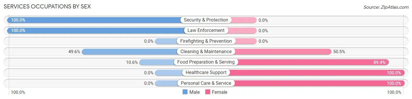 Services Occupations by Sex in Zip Code 49446