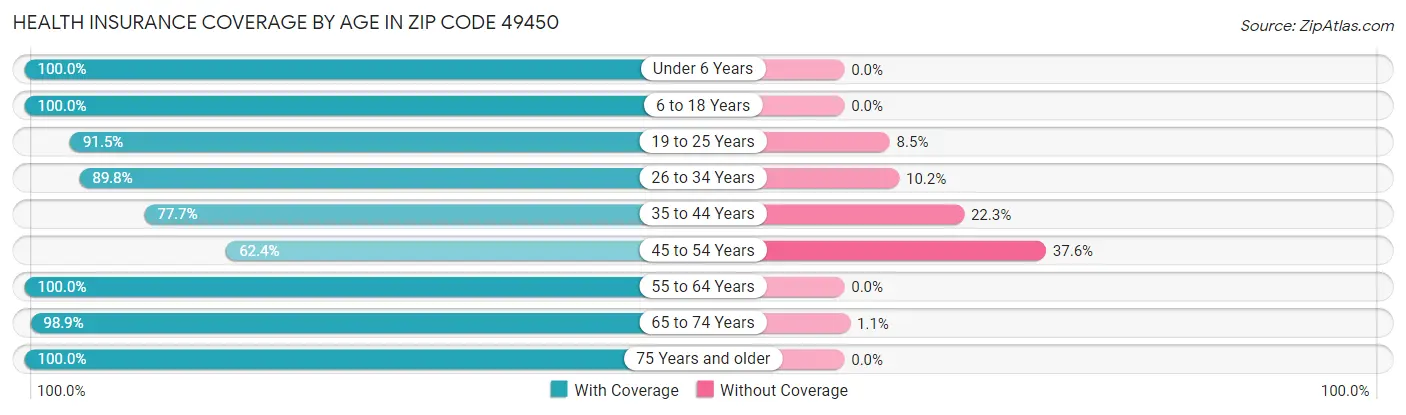 Health Insurance Coverage by Age in Zip Code 49450