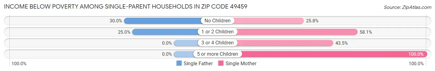 Income Below Poverty Among Single-Parent Households in Zip Code 49459