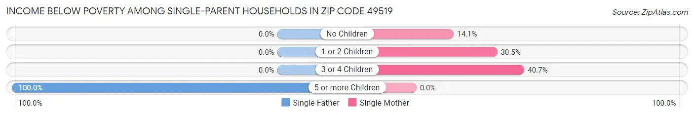 Income Below Poverty Among Single-Parent Households in Zip Code 49519