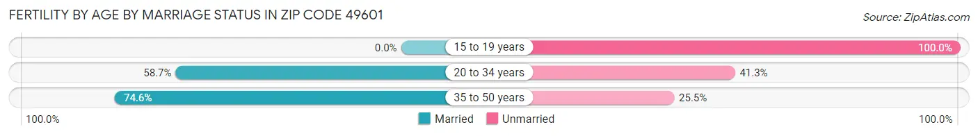 Female Fertility by Age by Marriage Status in Zip Code 49601