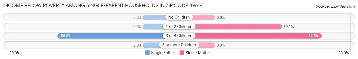 Income Below Poverty Among Single-Parent Households in Zip Code 49614