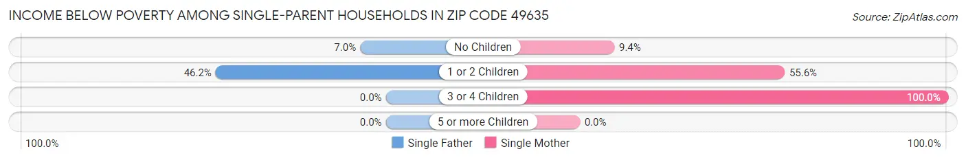 Income Below Poverty Among Single-Parent Households in Zip Code 49635