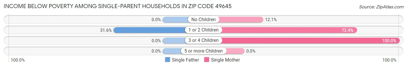 Income Below Poverty Among Single-Parent Households in Zip Code 49645