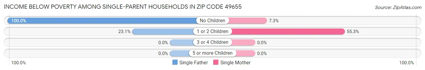 Income Below Poverty Among Single-Parent Households in Zip Code 49655