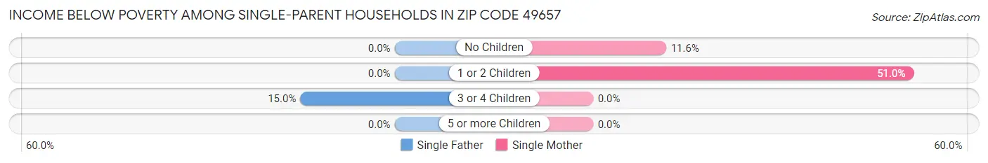 Income Below Poverty Among Single-Parent Households in Zip Code 49657