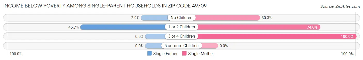 Income Below Poverty Among Single-Parent Households in Zip Code 49709