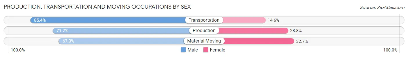 Production, Transportation and Moving Occupations by Sex in Zip Code 49720
