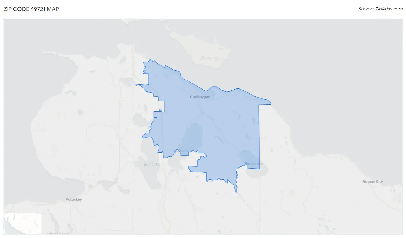 Zip Code 49721 Map