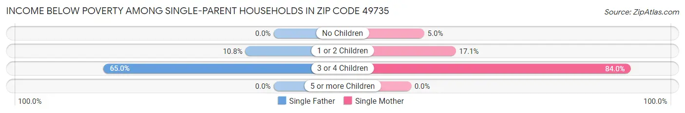 Income Below Poverty Among Single-Parent Households in Zip Code 49735