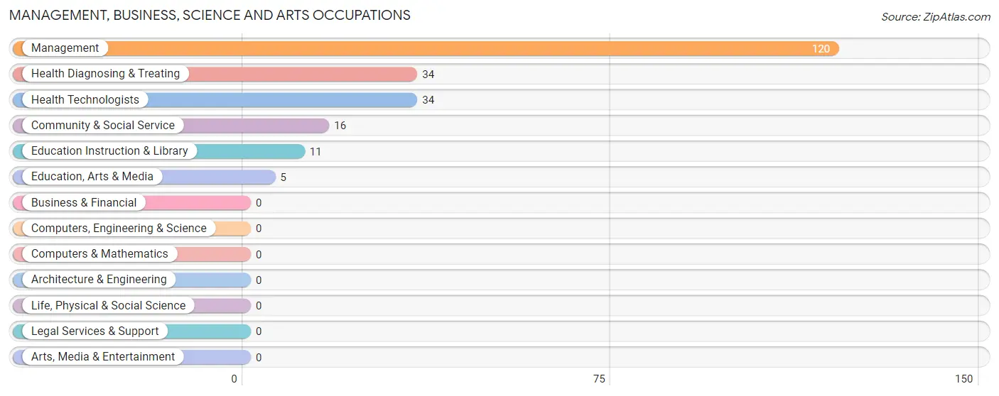 Management, Business, Science and Arts Occupations in Zip Code 49752