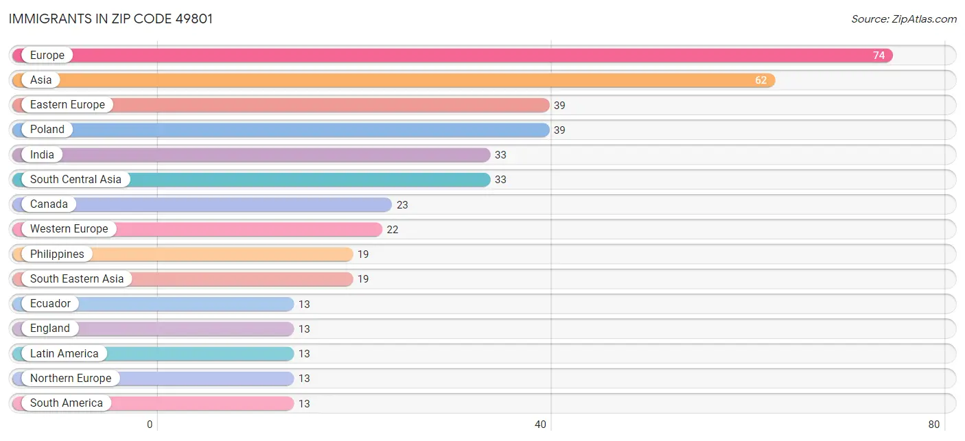 Immigrants in Zip Code 49801