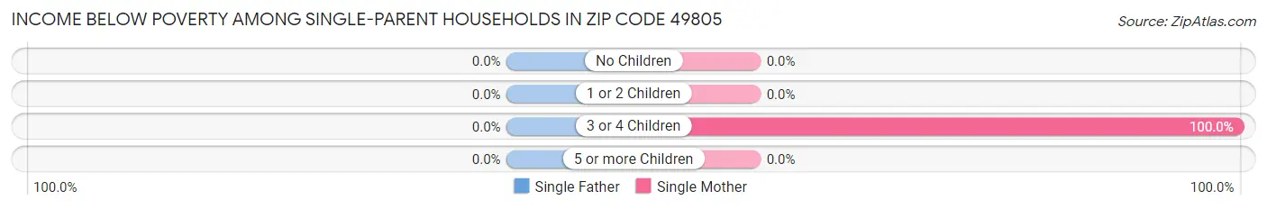 Income Below Poverty Among Single-Parent Households in Zip Code 49805