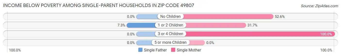 Income Below Poverty Among Single-Parent Households in Zip Code 49807
