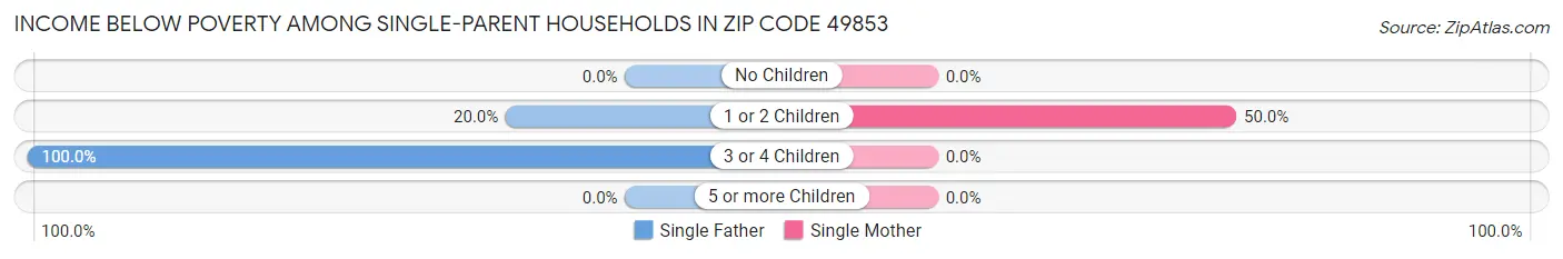 Income Below Poverty Among Single-Parent Households in Zip Code 49853