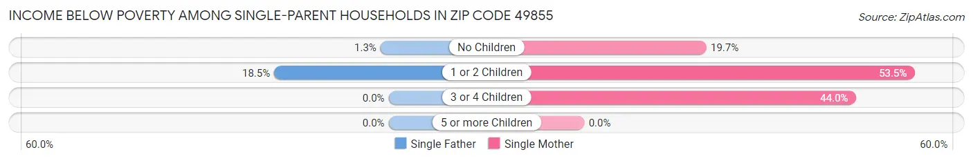 Income Below Poverty Among Single-Parent Households in Zip Code 49855