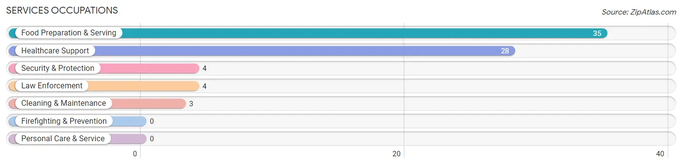 Services Occupations in Zip Code 49879