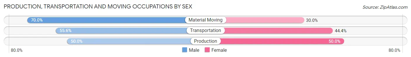 Production, Transportation and Moving Occupations by Sex in Zip Code 49891