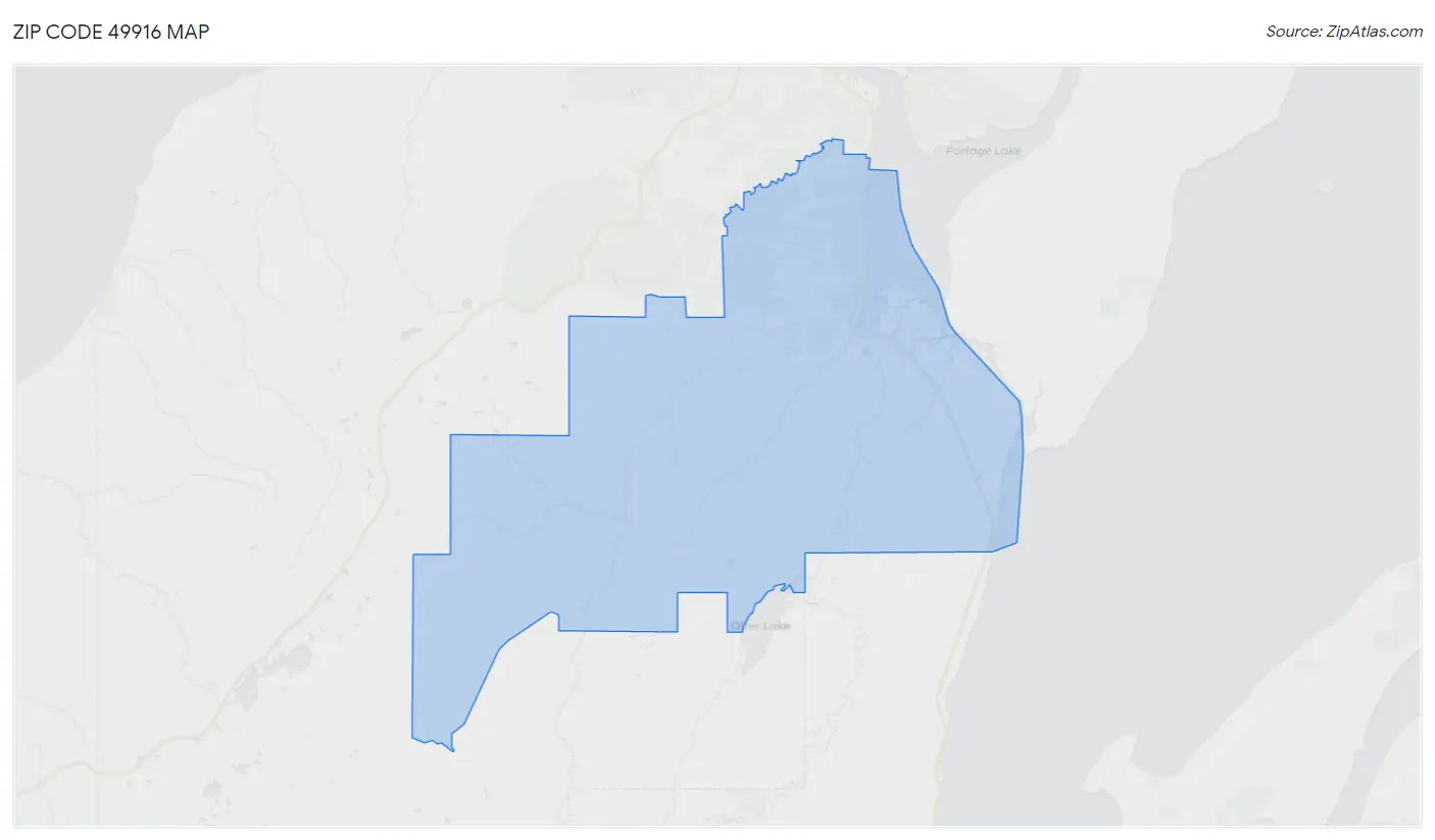 Zip Code 49916 Map