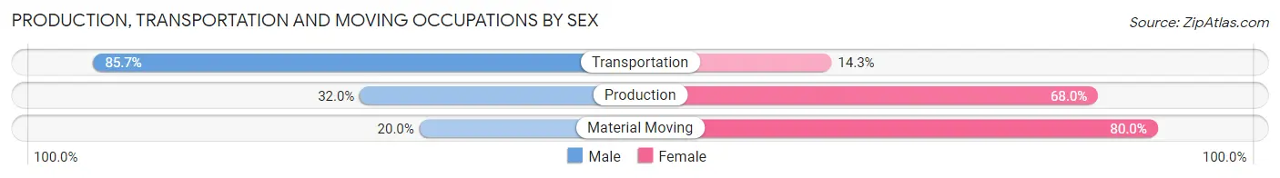Production, Transportation and Moving Occupations by Sex in Zip Code 50029