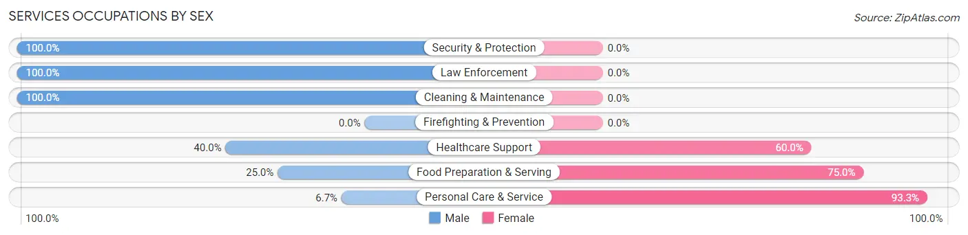 Services Occupations by Sex in Zip Code 50153