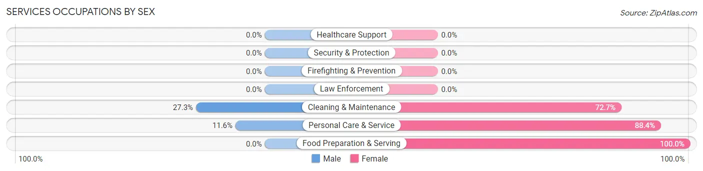 Services Occupations by Sex in Zip Code 50171