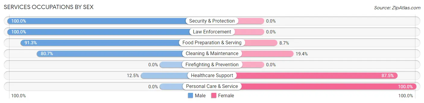 Services Occupations by Sex in Zip Code 50174
