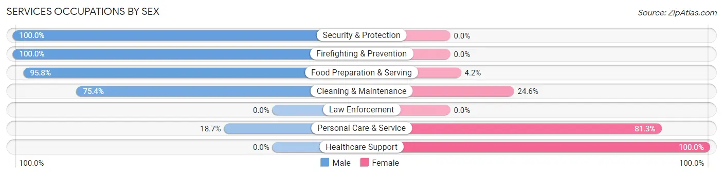 Services Occupations by Sex in Zip Code 50237