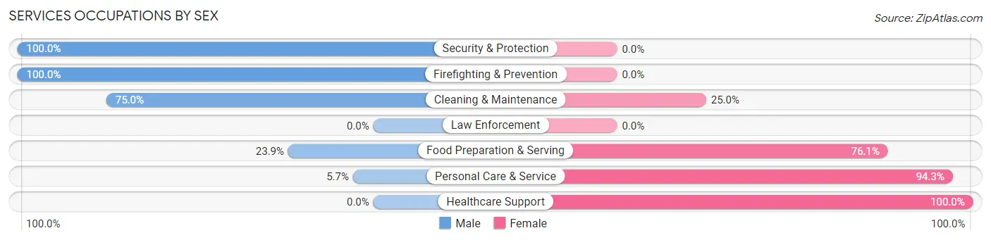 Services Occupations by Sex in Zip Code 50247