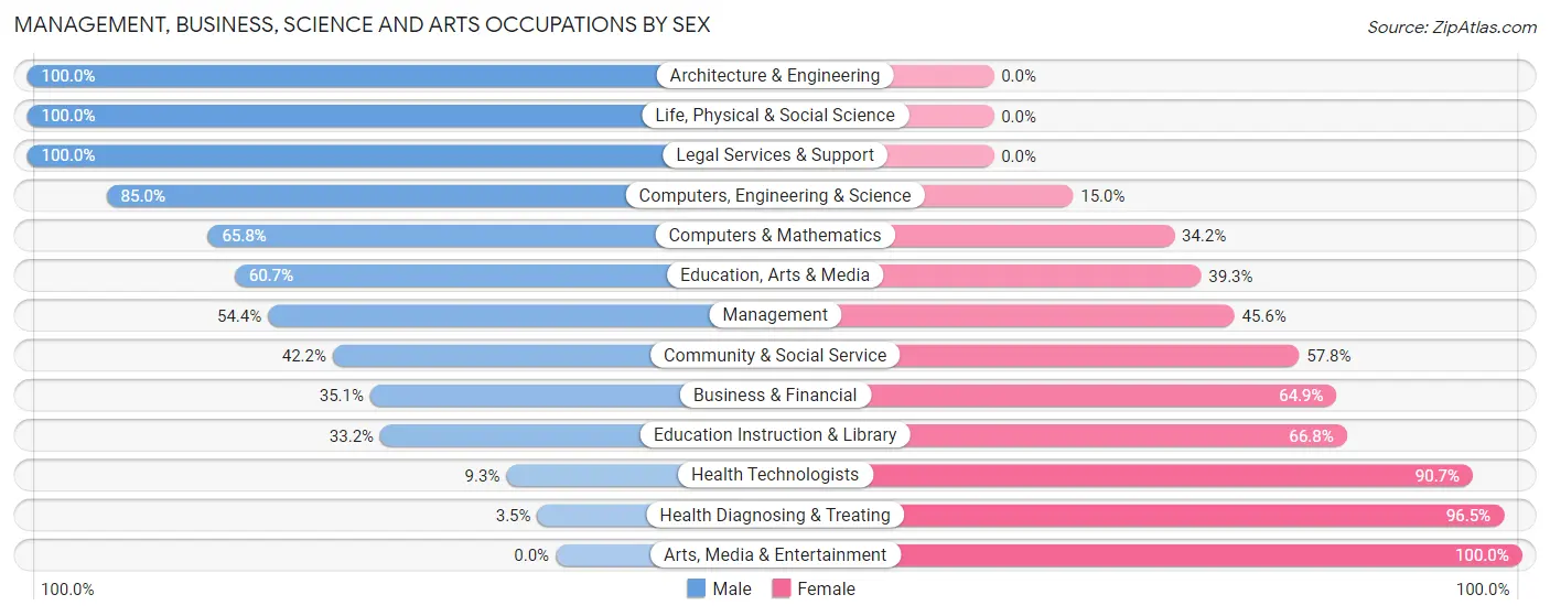 Management, Business, Science and Arts Occupations by Sex in Zip Code 50273
