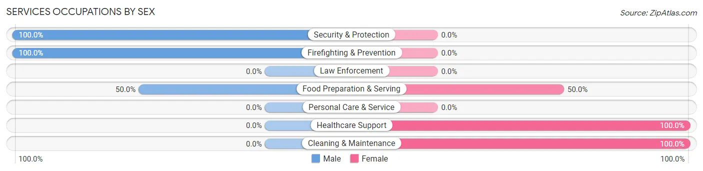 Services Occupations by Sex in Zip Code 50440