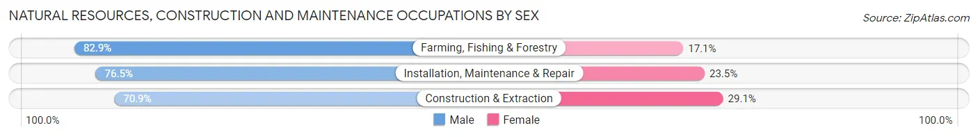 Natural Resources, Construction and Maintenance Occupations by Sex in Zip Code 50466