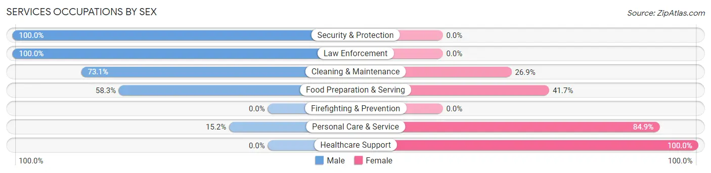 Services Occupations by Sex in Zip Code 50475