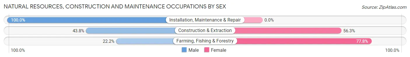 Natural Resources, Construction and Maintenance Occupations by Sex in Zip Code 50515