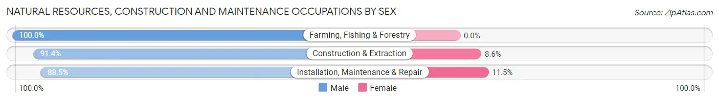 Natural Resources, Construction and Maintenance Occupations by Sex in Zip Code 50516