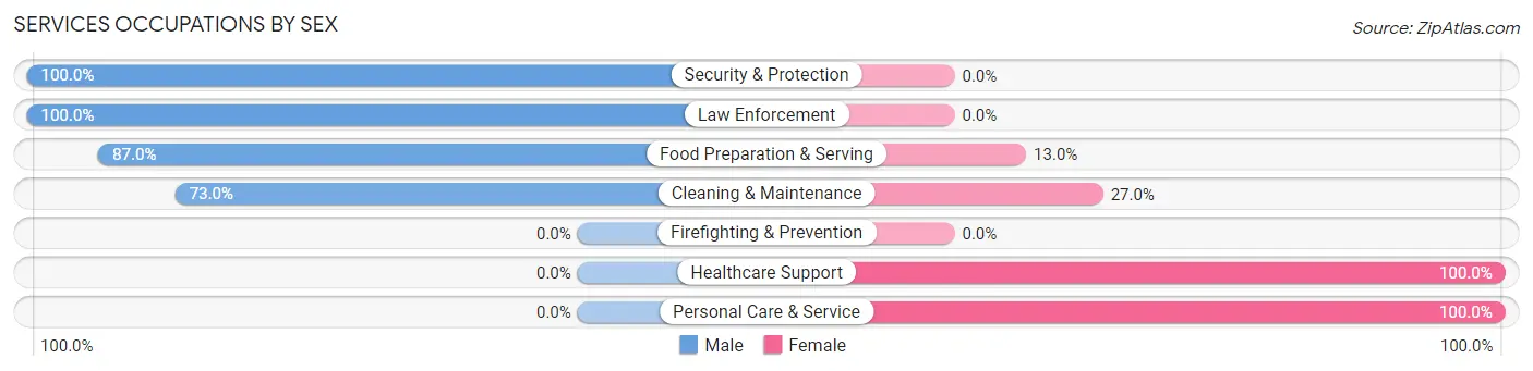 Services Occupations by Sex in Zip Code 50533