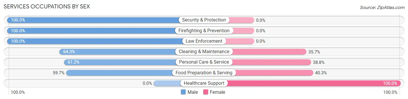 Services Occupations by Sex in Zip Code 50674