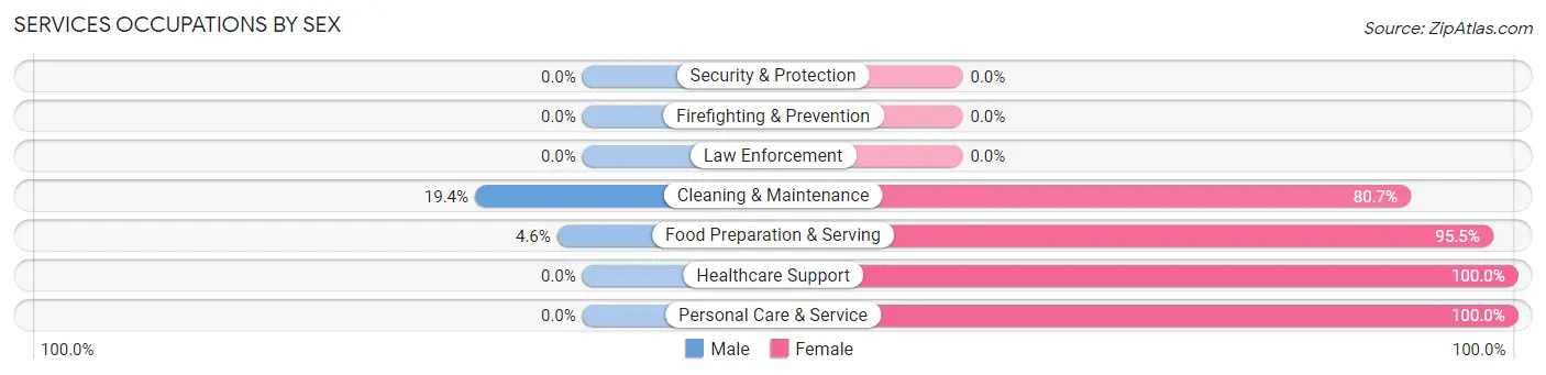 Services Occupations by Sex in Zip Code 51026