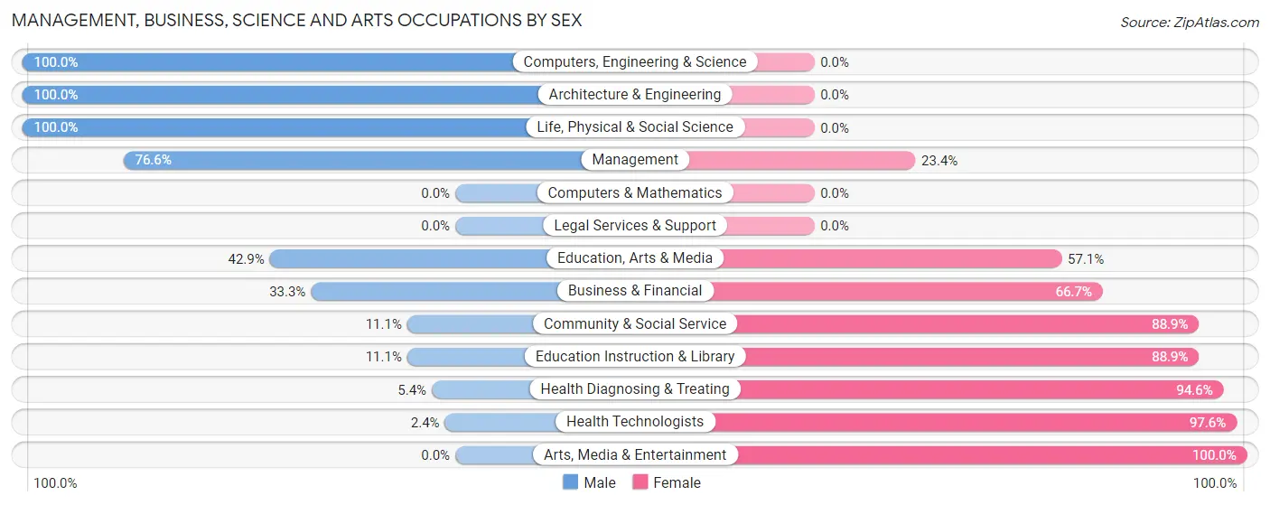 Management, Business, Science and Arts Occupations by Sex in Zip Code 51027